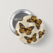 Badge Rond 5 Cm Papillon monarque (Devant & derrière)