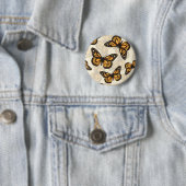 Badge Rond 5 Cm Papillon monarque (En situation)
