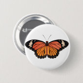 Badge Rond 5 Cm Papillon monarque (Devant & derrière)