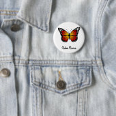 Badge Rond 5 Cm Papillon Monarque (En situation)