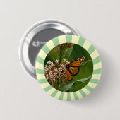 Badge Rond 5 Cm Papillon monarque (Devant & derrière)