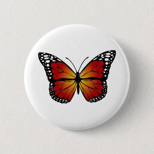 Badge Rond 5 Cm Papillon Monarque Abstraite ligne artistique