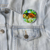 Badge Rond 5 Cm Papillon monarque orange photo moderne audacieux d (En situation)