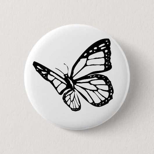 Badge Rond 5 Cm Papillon noir (Devant)
