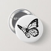 Badge Rond 5 Cm Papillon noir (Devant & derrière)