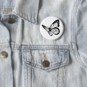 Badge Rond 5 Cm Papillon noir (En situation)