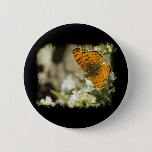 Badge Rond 5 Cm Papillon orange (Devant)