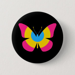 Badge Rond 5 Cm Papillon Pansexual de fierté