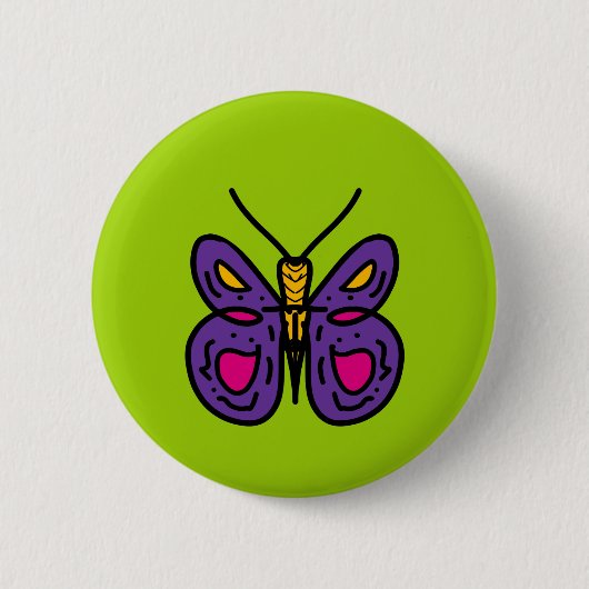 Badge Rond 5 Cm papillon pourpre (Devant)
