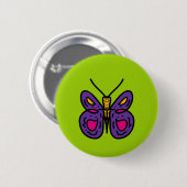 Badge Rond 5 Cm papillon pourpre (Devant & derrière)