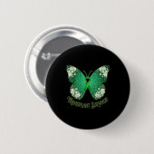Badge Rond 5 Cm Papillon ruban vert mandala survivant de transplan (Devant & derrière)
