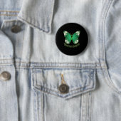 Badge Rond 5 Cm Papillon ruban vert mandala survivant de transplan (En situation)