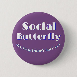 Badge Rond 5 Cm Papillon social