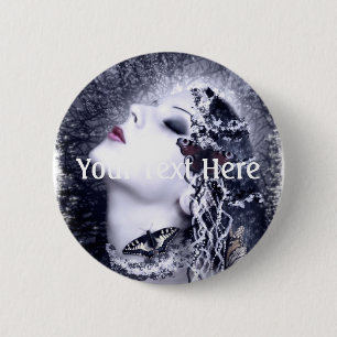 Badge Rond 5 Cm Papillon tombé