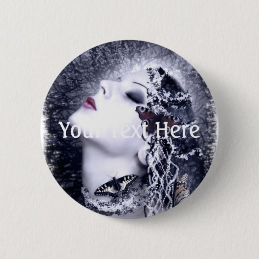 Badge Rond 5 Cm Papillon tombé (Devant)