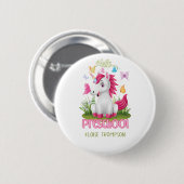 Badge Rond 5 Cm Papillon Unicorn Preschool Retour à l'école (Devant & derrière)