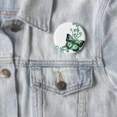 Badge Rond 5 Cm papillon vert (En situation)