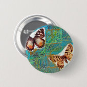 Badge Rond 5 Cm Papillons Collage multimédia mixte (Devant & derrière)