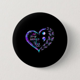 Badge Rond 5 Cm Papillons de sensibilisation au suicide Coeur Semi