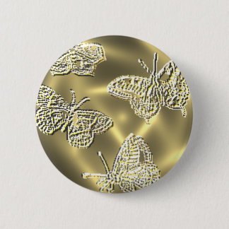 BADGE ROND 5 CM PAPILLONS D'OR