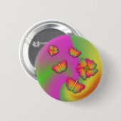 Badge Rond 5 Cm Papillons & Fleurs (Devant & derrière)