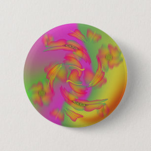Badge Rond 5 Cm Papillons & Fleurs
