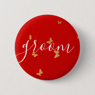 Badge Rond 5 Cm Papillons mariage au gâteau