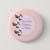 Badge Rond 5 Cm papillons rose rose (Devant)