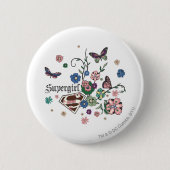 Badge Rond 5 Cm Papillons supergirl (Devant)