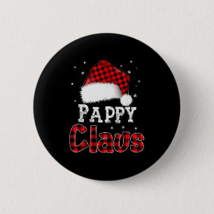 Badge Rond 5 Cm Papy Claus Noël carreaux rouges Pyjama Famille ass