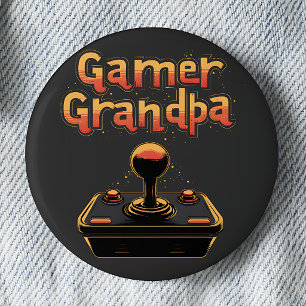 Badge Rond 5 Cm Papy Joueur