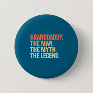 Badge Rond 5 Cm Papy l'homme mythe légende Rétro Conception