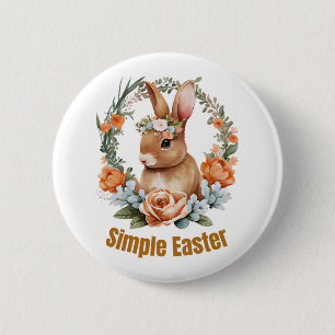 Badge Rond 5 Cm pâques heureux
