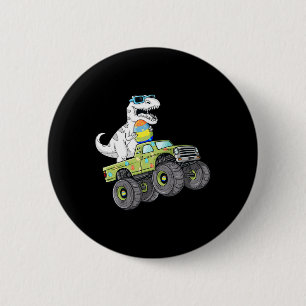 Badge Rond 5 Cm Pâques Jour T Rex Dino Monter Un Monster Camion Ga