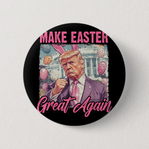 Badge Rond 5 Cm Pâques Trump 2025 Rendre la Pâques grande à nouvea