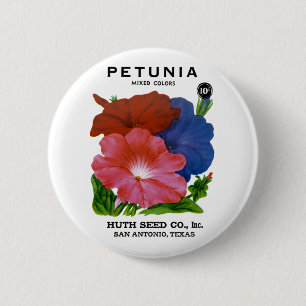 Badge Rond 5 Cm Paquet de graines de pétunia vintage