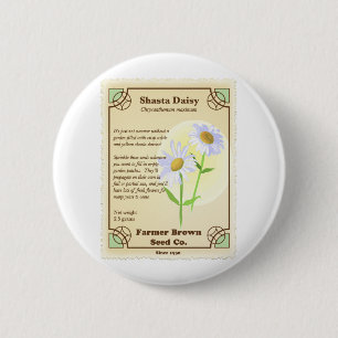 Badge Rond 5 Cm Paquet de semences Shasta Daisy
