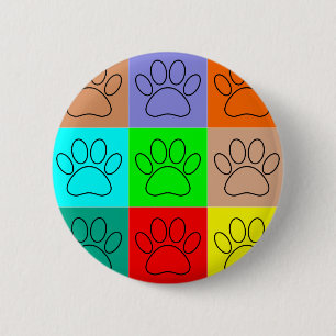 Badge Rond 5 Cm Paquets De Chiots Mignons En Carré