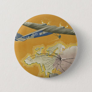 Badge Rond 5 Cm Par avion vers l'URSS