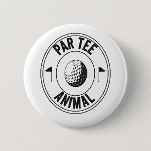 Badge Rond 5 Cm Par-Tee Animal amusant golf papa Gift Golf