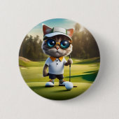 Badge Rond 5 Cm "Par tee Time : Le Cool Chat’s Golf Swing!" (Devant)