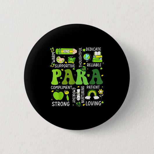 Badge Rond 5 Cm Para enseignant jour de la saint patrick parapro (Devant)