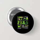 Badge Rond 5 Cm Para enseignant jour de la saint patrick parapro (Devant & derrière)