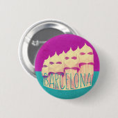 Badge Rond 5 Cm Paradis de Barcelone Gaudi (Devant & derrière)