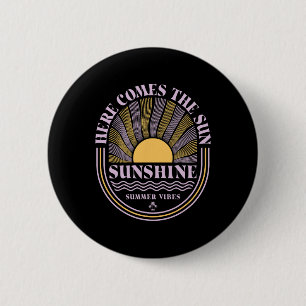 Badge Rond 5 Cm Paradis Ensoleillé Vibrations D'été Voici Le Solei