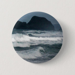 Badge Rond 5 Cm Paradis tropical océanique de la côte hawaïenne