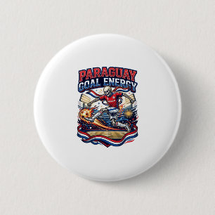 Badge Rond 5 Cm Paraguay But Énergie Skeleton Buteur Nations Gras