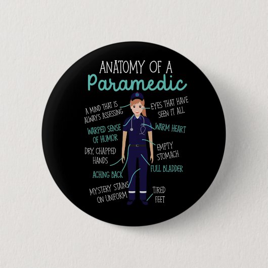 Badge Rond 5 Cm Paramedic Anatomy of An Paramedic (Devant)