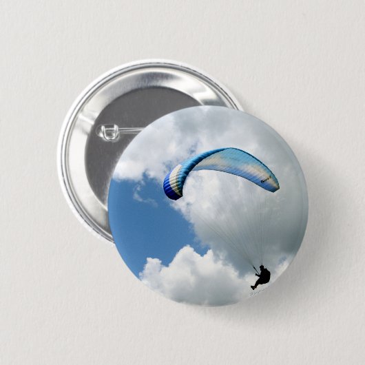 Badge Rond 5 Cm Parapente en vol (Devant & derrière)