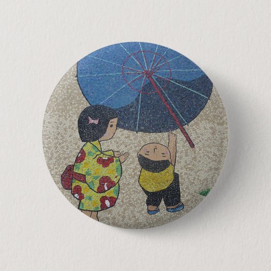 Badge Rond 5 Cm parapluie du Japon (Devant)
